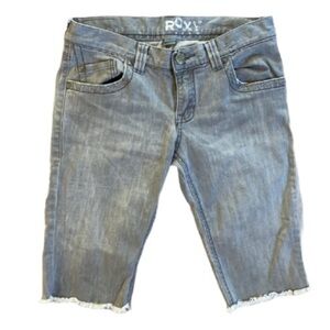ROXY Woman’s Grey Washed Denim Bermuda Shorts Juniors Size 5